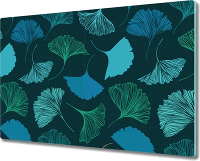 Produktbild von Glas Schneidebrett Herdabdeckplatten Schneideplatten - 80x52 cm - Ginkgoblätter