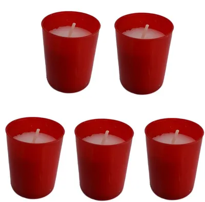 Produktbild von Grablichter 5 Stundenbrenner weiß rot