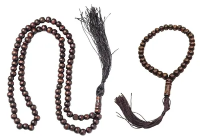Holz-Gebetsperlen, 2 Stück, braun, 8 mm, muslimischer Rosenkranz