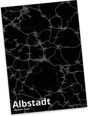 Produktbild von Mr. & Mrs. Panda Postkarte Albstadt - Geschenk, bildkarte, Postkarten, Ansichtskarten, Stadt, Grußkarte, einzelkarte, Dorf Karte Landkarte Map Stadtplan