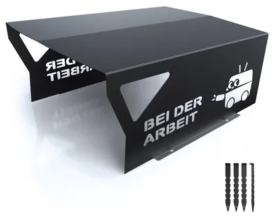Produktbild von Mähroboter Garage | Carport Überdachung für Rasenmäher | Metall | 60x78x33cm, Farbe:Bei der Arbeit Schwarz 60cm