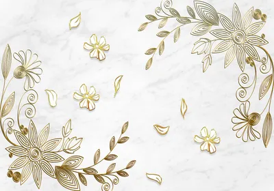 Produktbild von Vlies Fototapete Blumen 400x280 cm Tapeten Wandtapete XXL Abstrakt Natur Vintage Pflanzen gold b-B-0668-a-a