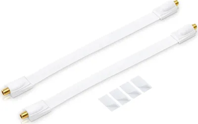 Produktbild von 2x conecto Premium Fensterdurchführung für SAT Kabel koaxial inkl. Klebepads (F-Kupplung auf F-Kupplung, vergoldet) weiß, 30 cm