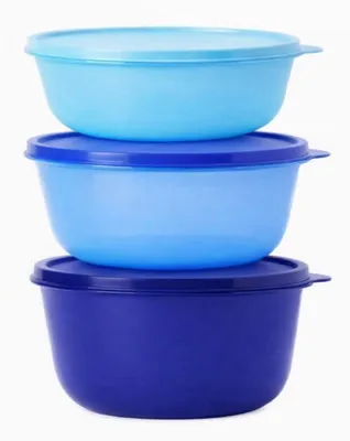 Image de TUPPERWARE 2e CHOIX Réfrigérateur Clarissa 2 L bleu foncé + 1,5 L bleu + 1 L turquoise