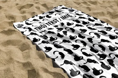 Zdjęcie produktu dla RĘCZNIK Koty z twoim dowolnym tekstem 100x75cm 033D