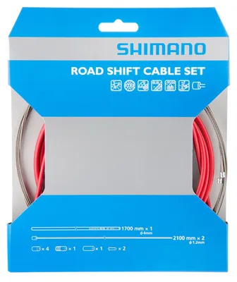 Produktbild von Shimano Race Schaltzugset PTFE beschichtet rot