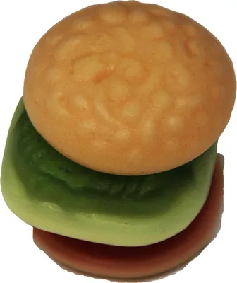Produktbild von Trolli Mini Burger aus mehrlagigem Schaumzucker und Fruchtgummi 10g