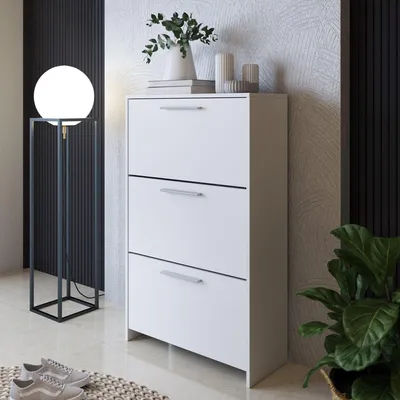 Produktbild von Seggiano - Schuhschrank, 69x28x115h cm Weiß, 3 Regale