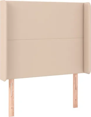 Produktbild von Kopfteil mit Ohren Cappuccino-Braun 93x16x118/128 cm Kunstleder