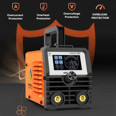 Obrázek produktu pro ARC200S Mini svařovací stroj – MMA/Lift TIG, invertorový svařovací stroj – IGBT – 20-120A, 220-240V, EU – LED displej – VRD, funkce Hot Start, Arc Force, Anti-Stick
