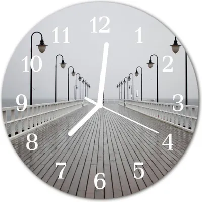 Produktbild von Glasuhr Wanduhr Küchenuhr Echt-Glas 30fi cm Pier weiß