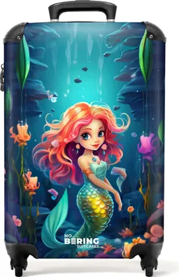 Obrázok produktu pre NoBoringSuitcases.com® - Detský vozík Mermaid - Detský kufor pre dievčatá - 55x35x25Kufrík do ruky 55x35x20 cm, 36L,