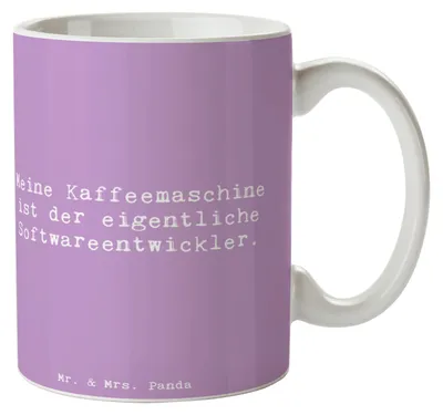 Produktbild von Mr. & Mrs. Panda haferl Spruch Softwareentwickler Held - Lavendeltraum - Geschenk, Teetasse, Coding, Beruf, Softwareentwicklung, Trinkbecher, Kaffeetasse, Berufsleben, IT