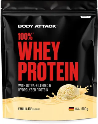 Produktbild von Body Attack 100 % Whey Protein – 900 g Vanilla Ice