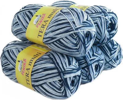5 x 100g Strickgarn Häkelgarn TERA MULTI, Farbwahl - mehrfarbig bunt Farbverlauf