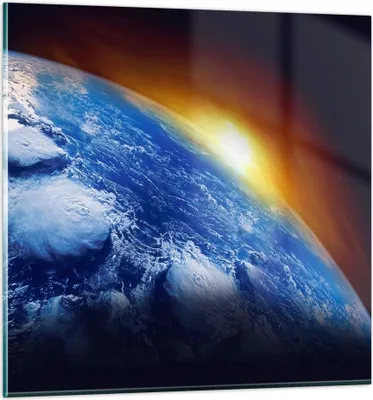 Produktbild von Bilder auf glas - Galaxie Erde Raum - 30x30cm - Glasbilder - Wandbilder - Kunstdruck - zum Aufhängen bereit - Wanddekoration aus Glas - Glas Bilder - Wandbild auf Glas - Einteilig - GAC30x30-2335