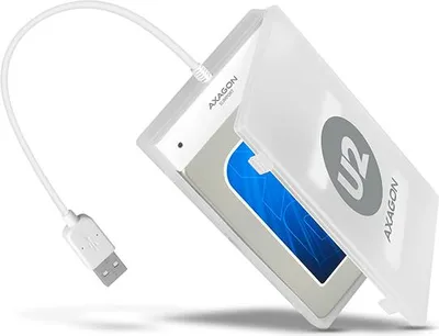 Produktbild von Axagon ADSA-1S USB 2.0 - 2.5" HDD SATA, HDD / SSD-Gehäuse, 2.5", SATA, Serial ATA II, Serial ATA III, 0,48 Gbit/s, USB Anschluss, Weiß