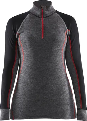 Produktbild von Blakläder® Damen Thermo-Shirt mit Reißverschluss 7299 1736 in div. Farben, Farbe:mittelgrau/schwarz, Größe:M
