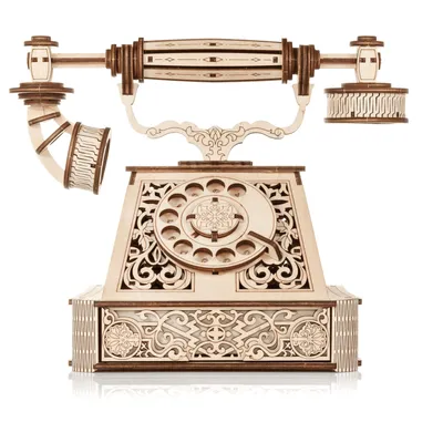 Image de EWA Eco-Wood-Art - Puzzle 3D en bois pour adolescents et adultes, 14+ - téléphone rétro - kit de bricolage, à monter soi-même, pas de colle nécessaire - 232 pièces