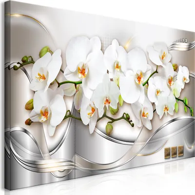 Produktbild von Wandbild Mega XXXL Blumen 250x125 cm Einteiliger XXL-Format Kunstdruck zur Selbstmontage Leinwandbilder moderne Bilder DIY Wanddekoration Wohnung Deko Orchidee b-C-0194-ak-e
