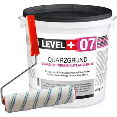 Obrázek produktu pro Sada Malířský váleček 25 cm + Bílý křemenný nátěr 20 kg Základní nátěr pro roubování Level+07
