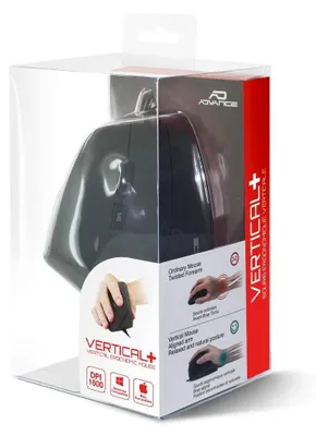 Zdjęcie produktu dla Ergonomiczna, bezprzewodowa mysz, pionowa, czarna