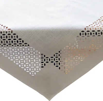 Produktbild von Tischdecke REA durchbrochene Ornamente Polyester weiß 85 x 85 cm