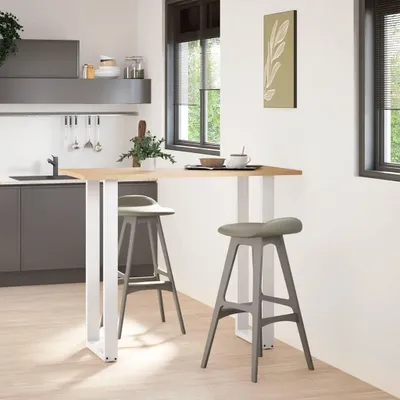 Produktbild von vidaXL Bartischbeine U-Form 2 Stk. Weiß 40x(110-111) cm Stahl