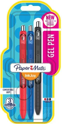 Produktbild von Papermate InkJoy Gel, Ausziehbarer Gelschreiber, Schwarz, Blau, Rot, Schwarz, Blau, Rot, Kunststoff, Medium, Rund