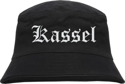Produktbild von Kassel Fischerhut - Altdeutsch - bestickt -  Bucket Hat Anglerhut Hut Anglerhut Hut  Schwarz S/M