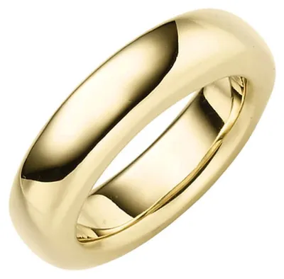 Produktbild von Ring aus 585 Gold Gelbgold Breite 6mm glänzend schlicht Fingerring Goldring Innenumfang 54mm Ø17.2mm