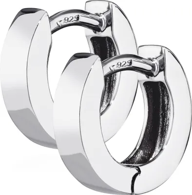 Produktbild von Paar 925er Sterlingsilber Klappcreolen Ohrringen 10 X 2,7mm Anlaufgeschützt 4783