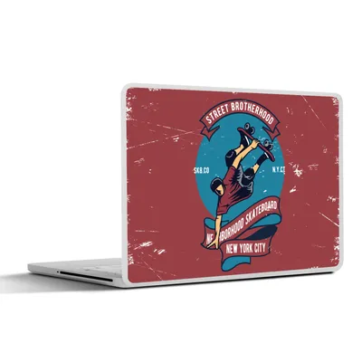 Produktbild von MuchoWow® Laptop Aufkleber Sticker Cover Skateboard - Mann - Retro - Zitat 40x30 cm - Laptop Dekoration - Selbstklebend