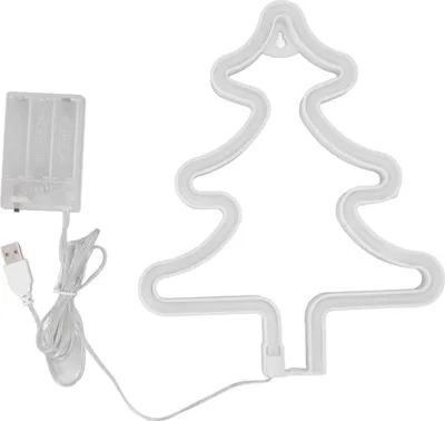 Imagen del producto de Letrero de neón navideño, con forma de árbol de Navidad, luz de neón decorativa con conexión USB, ideal para iluminar escritorios, paredes y otros espacios