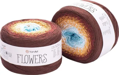 Produktbild von Yarn Art Flowers 296 Brown Blue Strickgarn