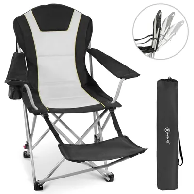 Produktbild von Campingstuhl mit Fußstütze – 2-in-1 Klappstuhl für Camping, Garten und Outdoor,