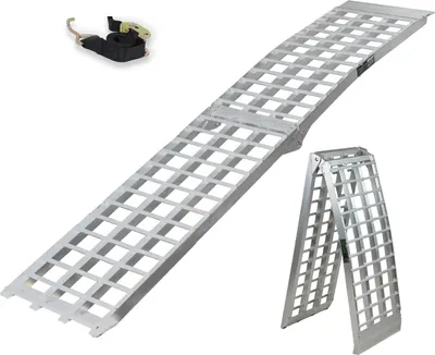 Produktbild von TRUTZHOLM 1 x Auffahrrampe 230 cm Traglast 680 kg Alu klappbar grau Riffelstab Rampe Verladerampe