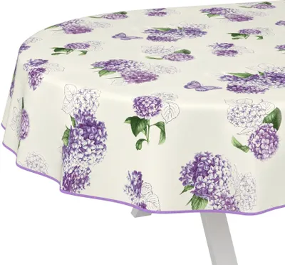 Produktbild von Tischdecke Fotoprint Flieder Blume Lila Oval 200x140cm mit Band-Kante Wachstuch abwaschbar