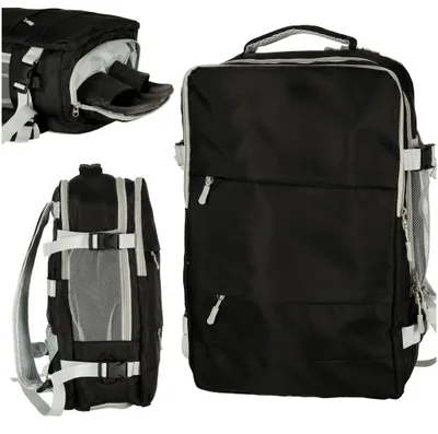 Produktbild von Reiserucksack für Flugzeug, wasserdichtes USB-Kabel, 45 x 16 x 28 cm, schwarz