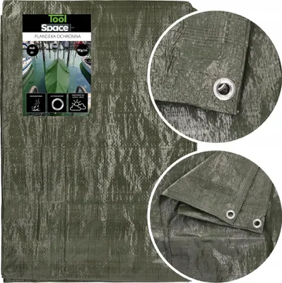 Image de Bâche de protection 4x8 verte épaisse 90 g, imperméable à 100 %, UV+++