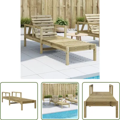 Zdjęcie produktu dla The Living Store Leżak 199,5x62x55 cm impregnowane drewno sosnowe