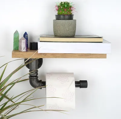 Produktbild von Skye Decor, Boruraf254, Wandgarderobe und Haken, Klopapierhalterung, Nussbaum, Holz, 30 x 12 x 14 cm