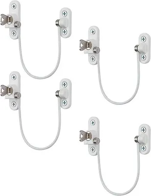 Immagine prodotto di Luce di sicurezza verde - Set di 4 maniglie per finestre per bambini con viti e chiavi
