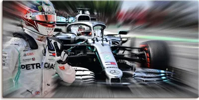 Produktbild von ARTland Leinwandbild Weltmeister Sir Lewis Hamilton Größe: 100x50 cm
