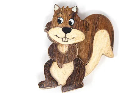 Produktbild von Magnet Eichhörnchen aus Holz, 5,5 cm, Kühlschrankmagnet Tiere Waldtier