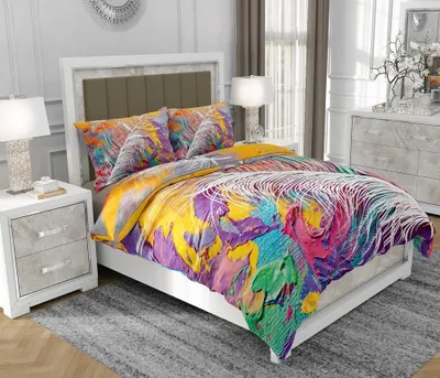 Obrázok produktu pre Obliečky 200x220 cm + 2x70x80 cm, 3-dielna súprava, 100% bavlna (bavlnený satén), zips, viacfarebná - SOVIO | So.0323