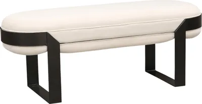 Produktbild von Sitzbank Adone 128 cm – Modernes Design in Creme Weiß & Schwarz