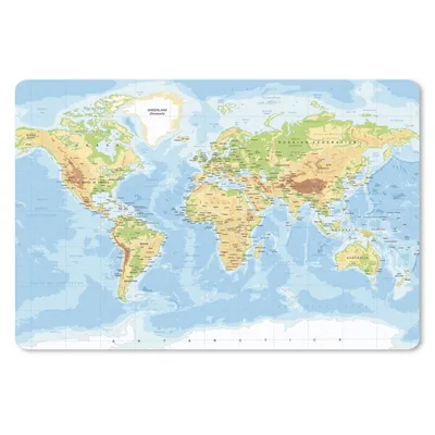 Produktbild von MuchoWow® Schreibtischunterlage Weltkarte - Geographie - Atlas 60x40 cm - XXL Mauspad - Großes Mauspad
