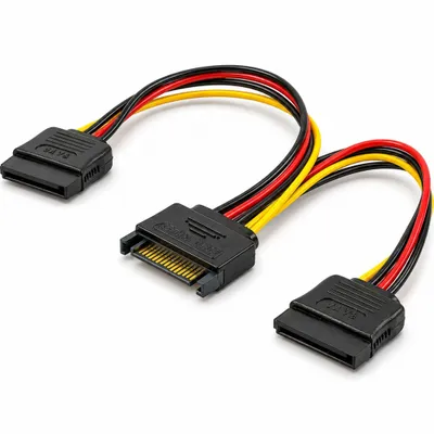 Produktbild von K14 SATA Verlängerung Kabel Stromkabel Stromadapter 15pin Stecker auf 2x Buchse