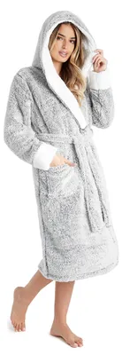 Immagine prodotto di Elzusha - Accappatoio da donna in pile, con cappuccio e tasche